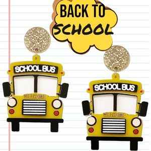 School Bus Acrylic Drop Earrings